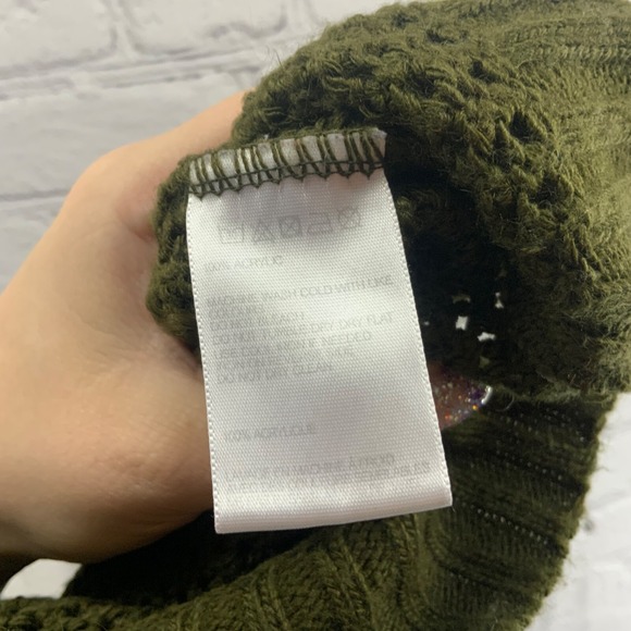 BDG Urban Outfitters Cropped Y2K Sweater Womens Sz XS Olive Green Oversized - Picture 9 of 9